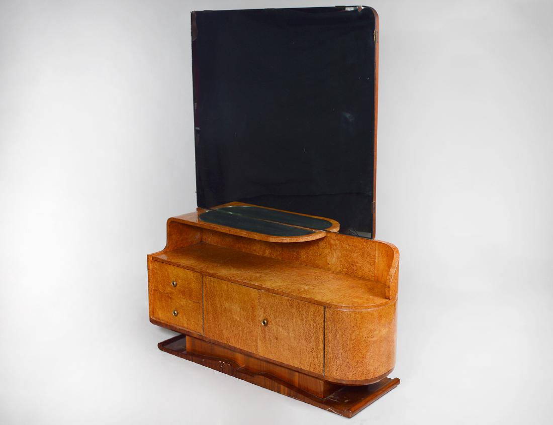 ART DECO BIRDS EYE MAPLE MIRRORED DRESSING TABLE (1 of 3)