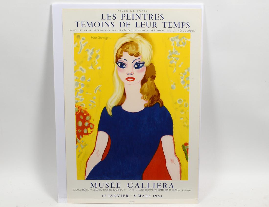 VAN DONGEN KEES (Dutch. 1877-1968): “Mussee Galliera (Bridget Bardot)”. Dated 1964. Of an edition of 500. Color Lithograph. Measuring 31” by 20 1/2”. Printed by Mourlot. Unframed. (Cond: minor toning and creasing) (300/400)