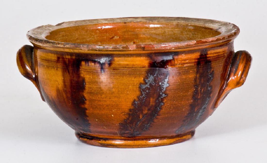 Very Fine Pennsylvania Redware Sugar Bowl w/ Mocha (1 of 5)