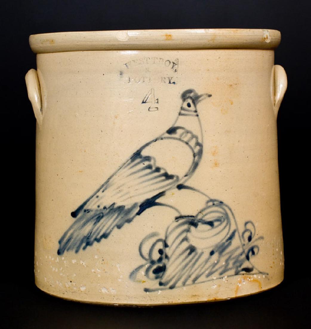 WEST TROY POTTERY Stoneware Crock with Elaborate (1 of 1)