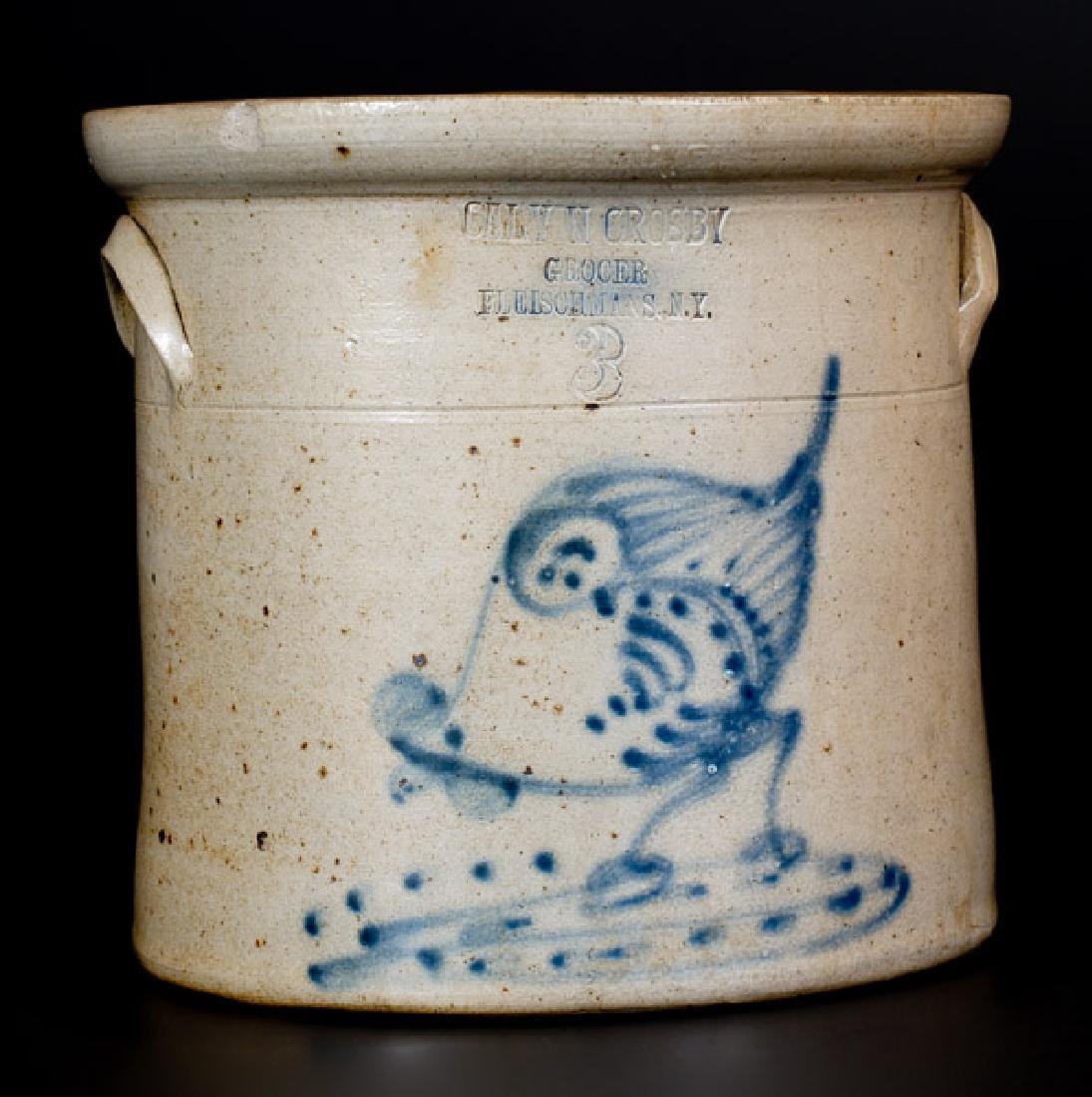 FLEISCHMANS, NY Advertising Crock w/ Pecking Chicken (1 of 2)