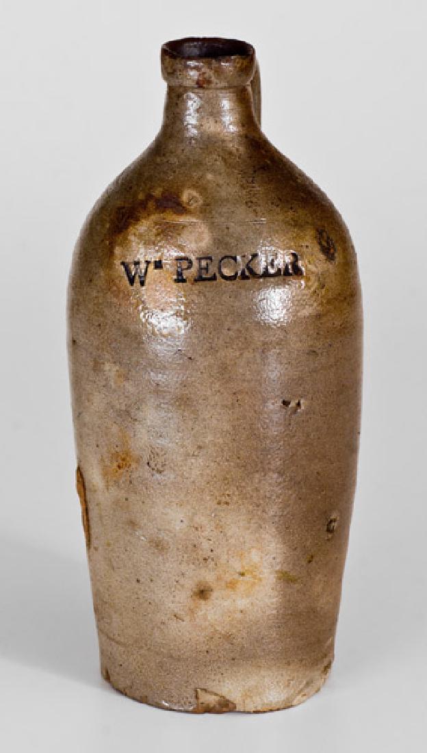 Extremely Rare WM. PECKER Pint-Sized Stoneware Jug, (1 of 5)