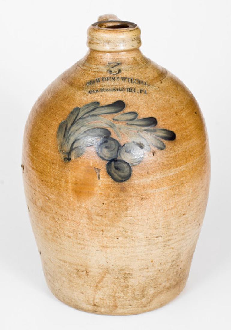 3 Gal. COWDEN & WILCOX / HARRISBURG, PA Stoneware Jug (1 of 1)