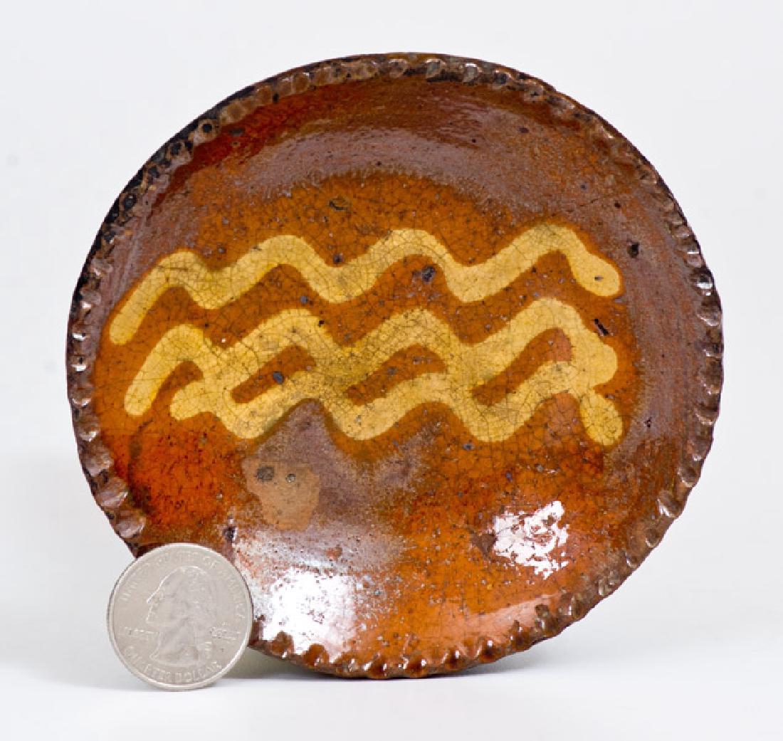 Miniature Slip-Decorated Antique Redware Plate (1 of 2)