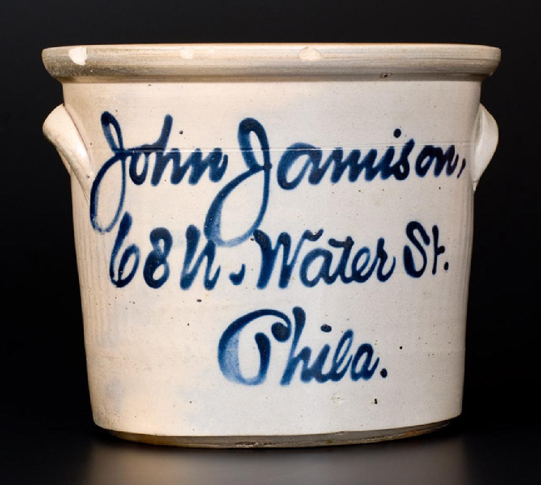 Philadelphia Advertising Crock, attrib. Fulper Bros., (1 of 1)