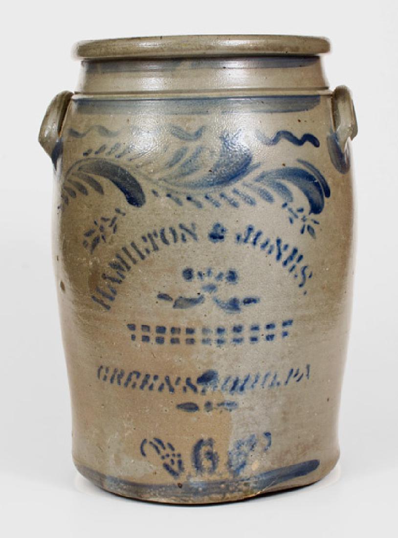 6 Gal. HAMILTON & JONES / GREENSBORO, PA Stoneware Jar (1 of 1)