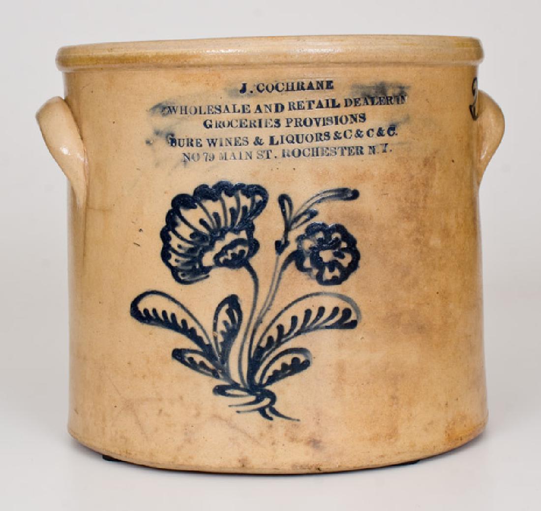 Rare att. John Burger Stoneware Crock w/ ROCHESTER, NY (1 of 2)