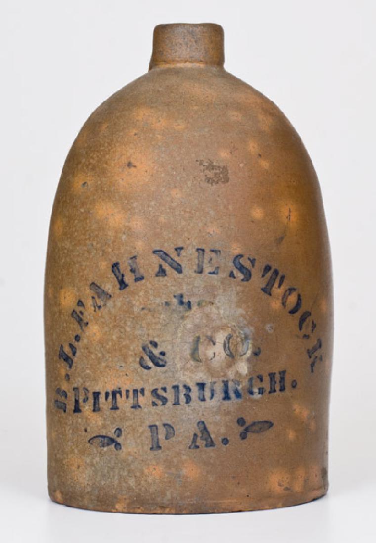 1/2 Gal. Western PA Stoneware Jug with Pittsburgh (1 of 3)