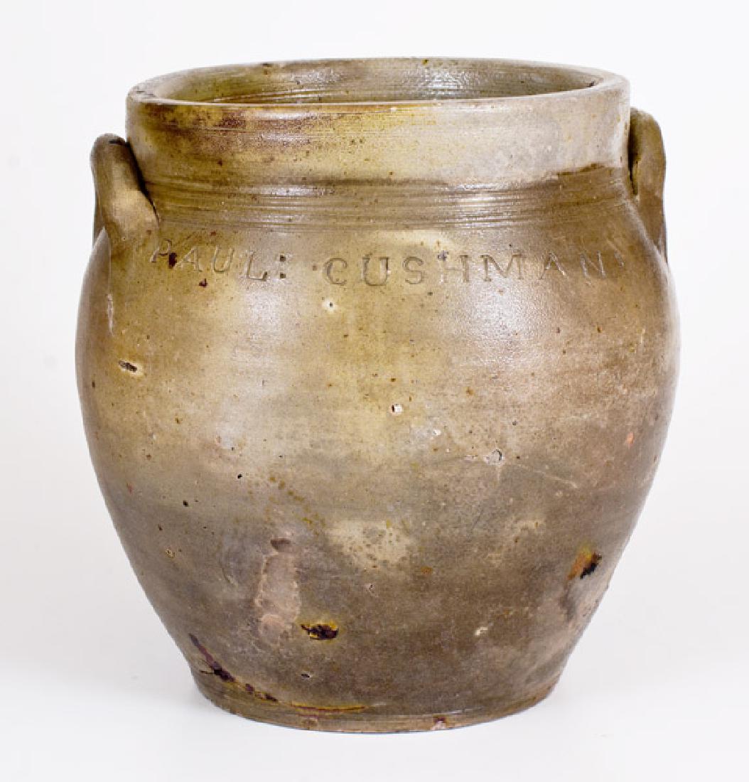 PAUL CUSHMAN, Albany, New York Stoneware Jar, circa (1 of 2)