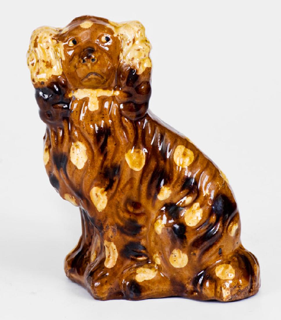 Rare and Fine Slip-Decorated Redware Spaniel w/ Related (1 of 8)