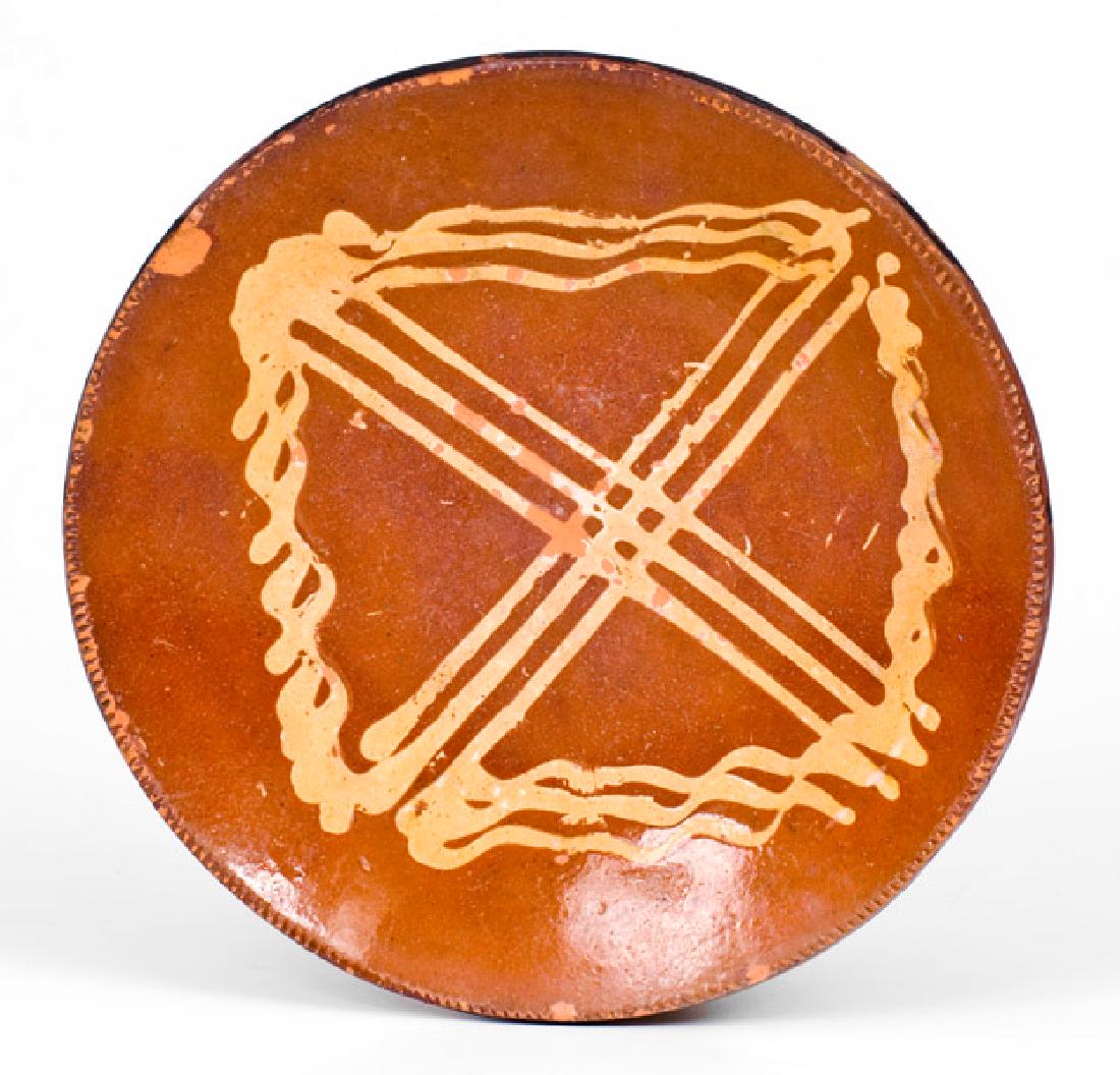 Unusual Slip-Decorated Redware Plate, possibly (1 of 1)