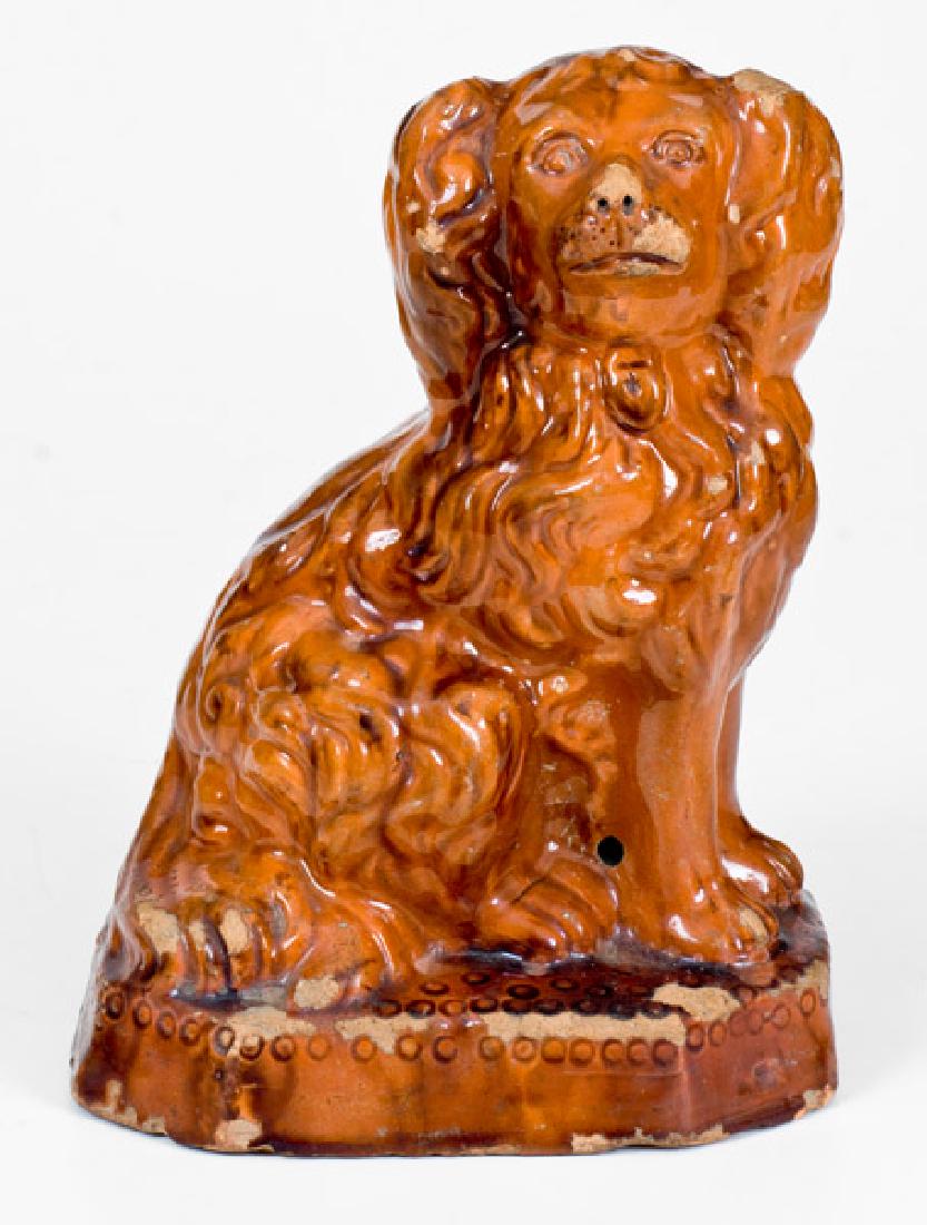 Unusual Pennsylvania Redware Molded Spaniel with (1 of 6)