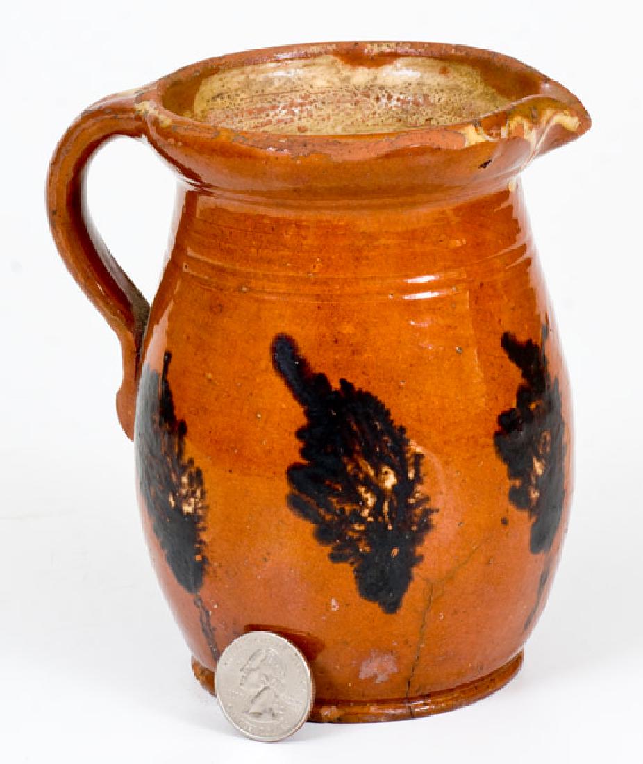 Unusual Pennsylvania Redware Pitcher with Mocha Seaweed (1 of 5)