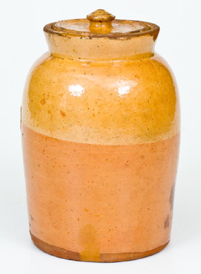 Galena, IL Redware Pottery Preserve Jar w/ Lid, Yellow (1 of 5)