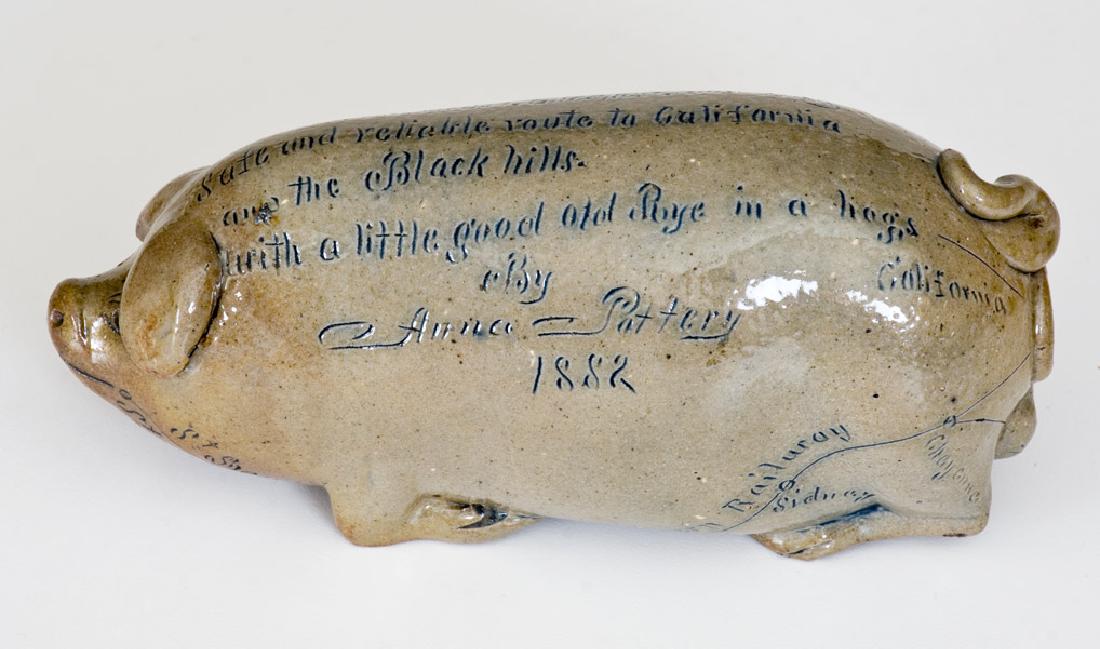 Outstanding Anna Pottery Pig Flask w/ "Black Hills / (1 of 10)