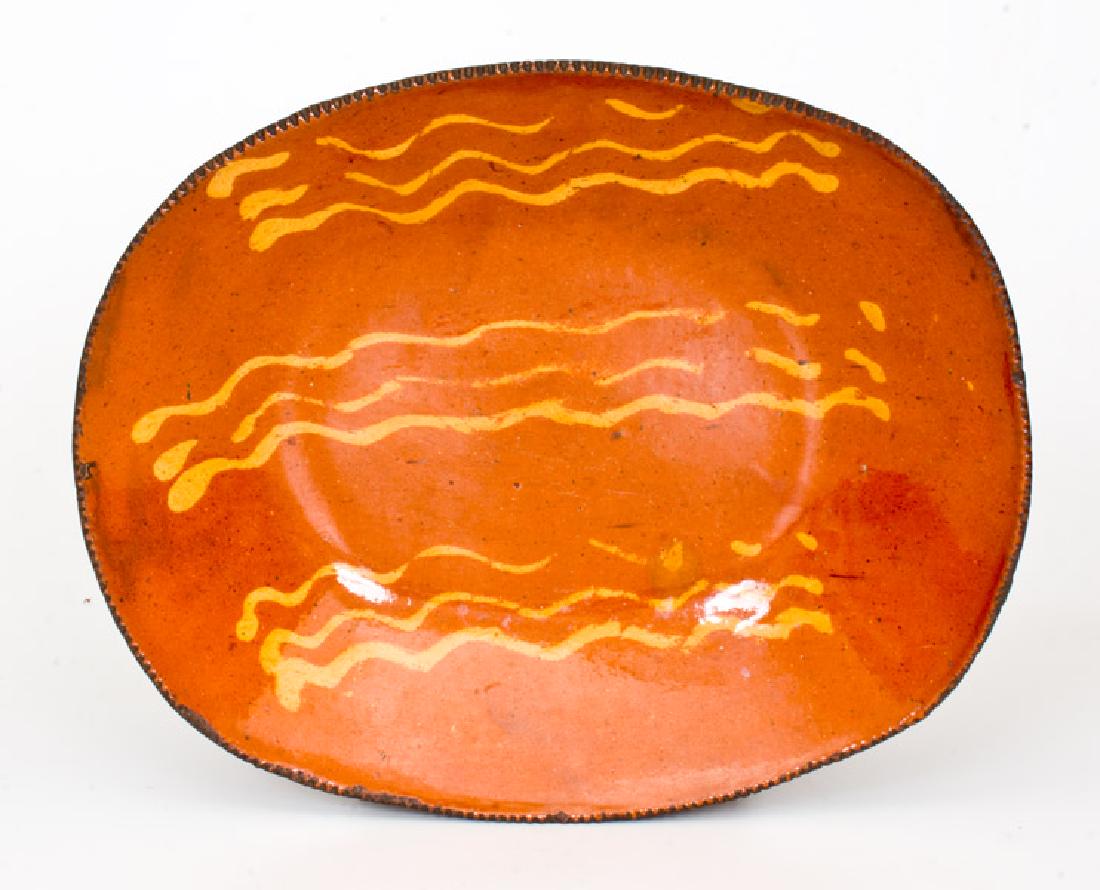 Slip-Decorated Pennsylvania Redware Loaf Dish, early to (1 of 1)