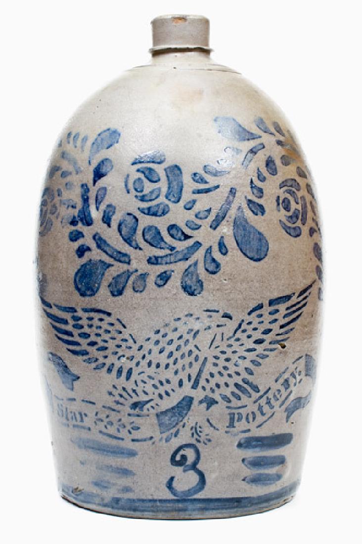 Rare and Fine "Star Pottery" Stoneware Jug w/ Stenciled (1 of 3)