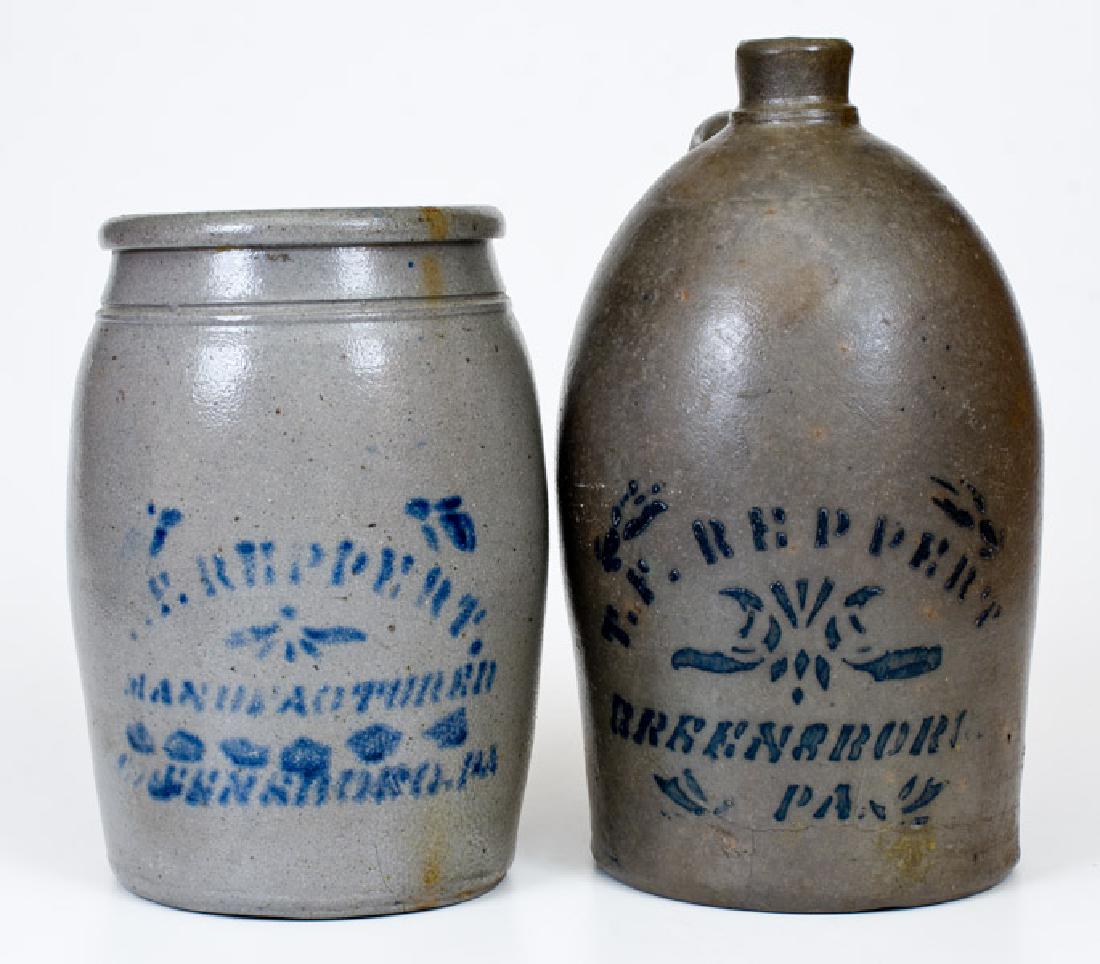 Lot of Two: T. F. REPPERT / GREENSBORO, PA Stoneware (1 of 1)