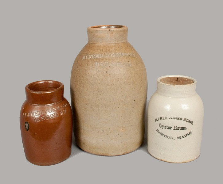 Lot of Three Stoneware Oyster Jars with "ALFRED JONES