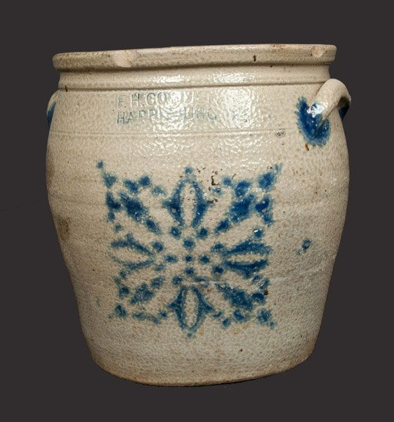 2 Gal. F. H. COWDEN / HARRISBURG, PA Stoneware Crock