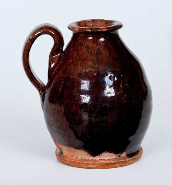 Diminutive Wide Mouthed Redware Jug New England Diminutive Wide Mouthed Redware Jug New England