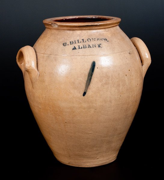 Rare C. DILLON & CO. / ALBANY Ovoid Stoneware Jar (1 of 1)
