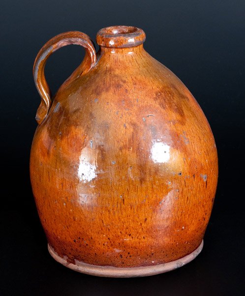 Ovoid New England Redware Jug (1 of 3)