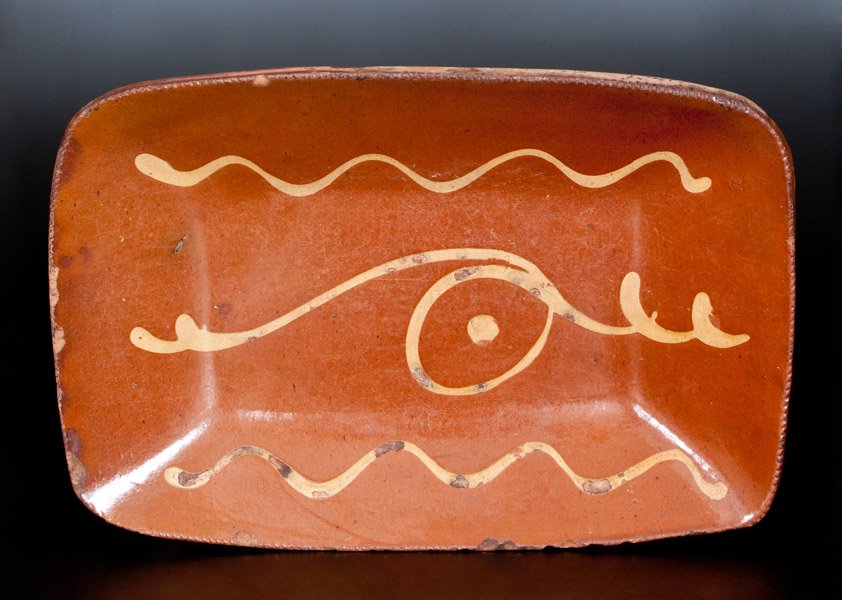 Slip-Decorated Redware Loaf Dish, Norwalk, CT, circa (1 of 1)