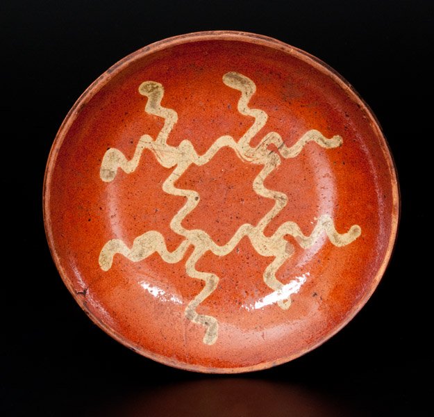 Redware Dish with Yellow-Slip Decoration att. (1 of 1)