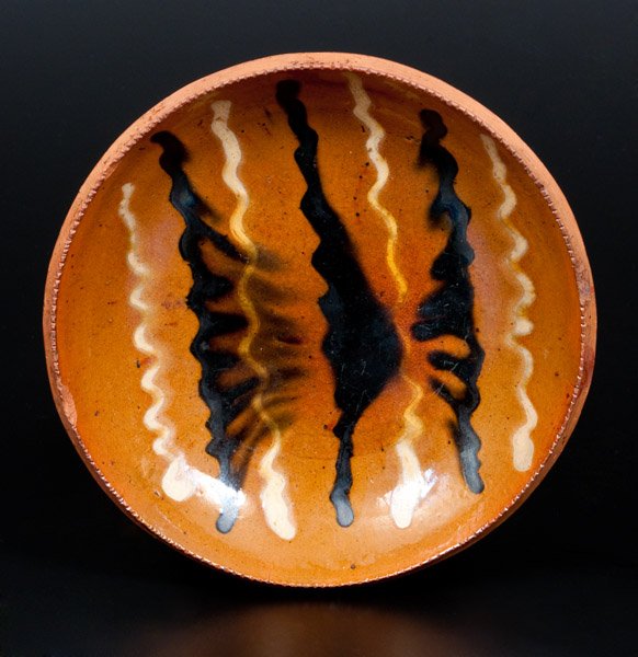 Redware Dish, probably Berks County, PA, with (1 of 1)