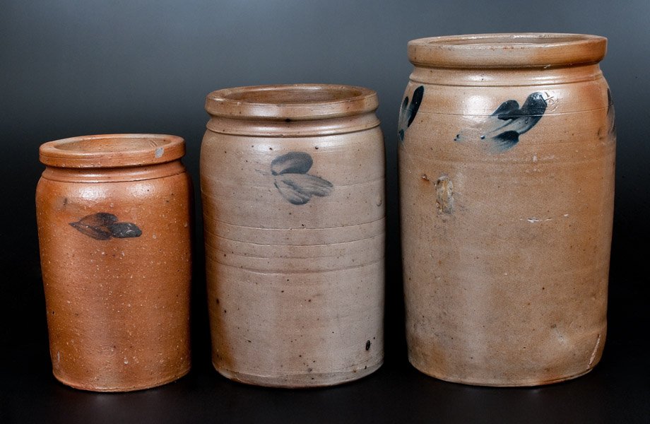 Lot of Three: Graduated Baltimore Stoneware Jars (1 of 1)