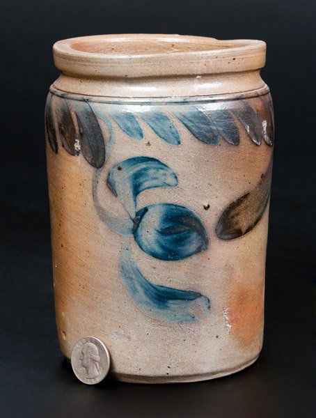 One-Quart Stoneware Jar w/ Hanging Tulip Decoration, (1 of 2)