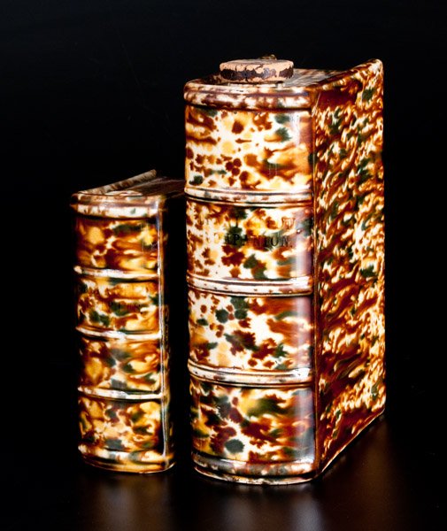 Two Bennington Flint-Enamel-Glazed Book Flasks (1 of 3)