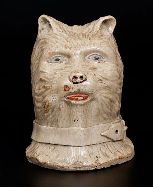 Cold-Painted Stoneware Terrier's Head Bank (1 of 3)