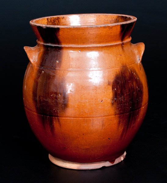 Glazed Redware Jar, Norwalk, CT or Huntington, Long (1 of 3)