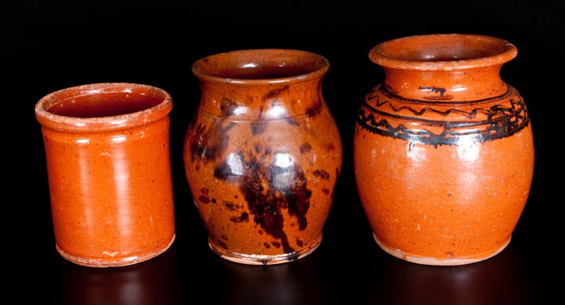 Three Antique American Redware Jars (1 of 2)
