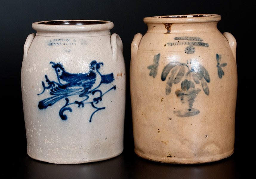 Lot of Two: Stoneware Jars incl. J. NORTON & CO. Double (1 of 1)