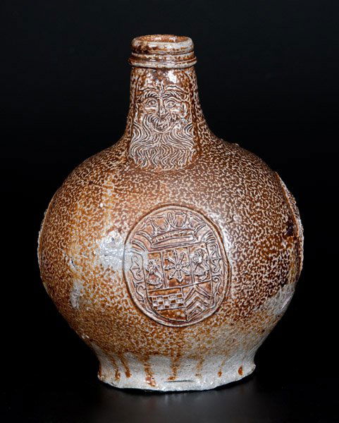 Bellarmine Stoneware Jug w/ Bearded Man and Medallion, (1 of 4)