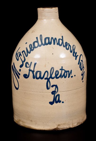 Fulper Bros. (Flemington, NJ) Stoneware Script Jug with (1 of 1)