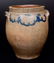 C. CROLIUS / NEW-YORK Stoneware Jar with Cobalt Drape