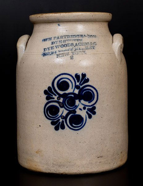Unusual Stoneware Jar w/ NEW YORK Advertising for DYE (1 of 2)