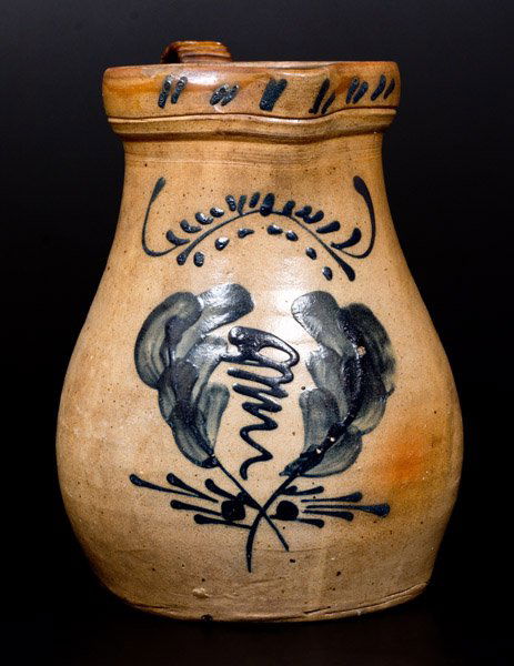 One-Gallon Cobalt-Decorated Stoneware Pitcher with (1 of 3)