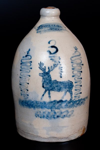 Exceptional J.C WAELDE. / NORTH. BAY Stoneware Jug w/ (1 of 1)