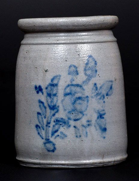 Unusual Cobalt-Decorated Stoneware Canning Jar with (1 of 1)