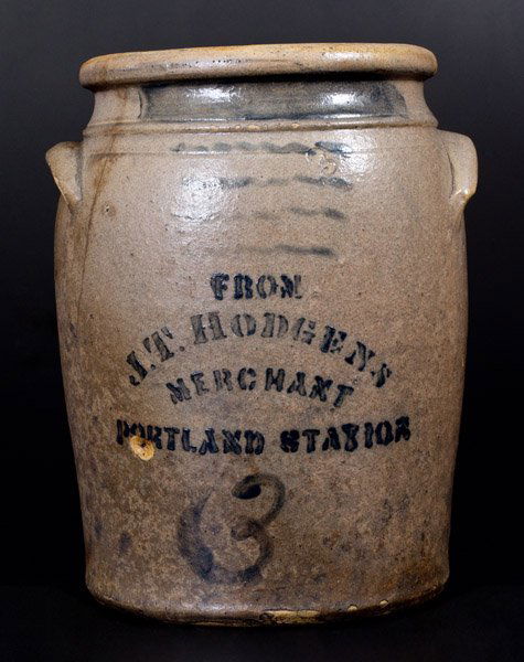 Scarce Three-Gallon Portland Station Stoneware (1 of 1)