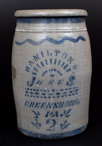 HAMILTON & JONES / GREENSBORO, PA Stoneware Jar w/ (1 of 1)