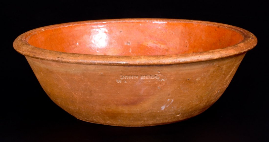 Glazed JOHN BELL / WAYNESBORO Redware Bowl (1 of 1)