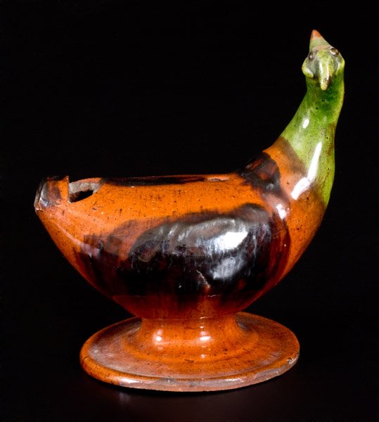 Rare Large-Sized Pennsylvania Redware Bird Whistle (1 of 5)