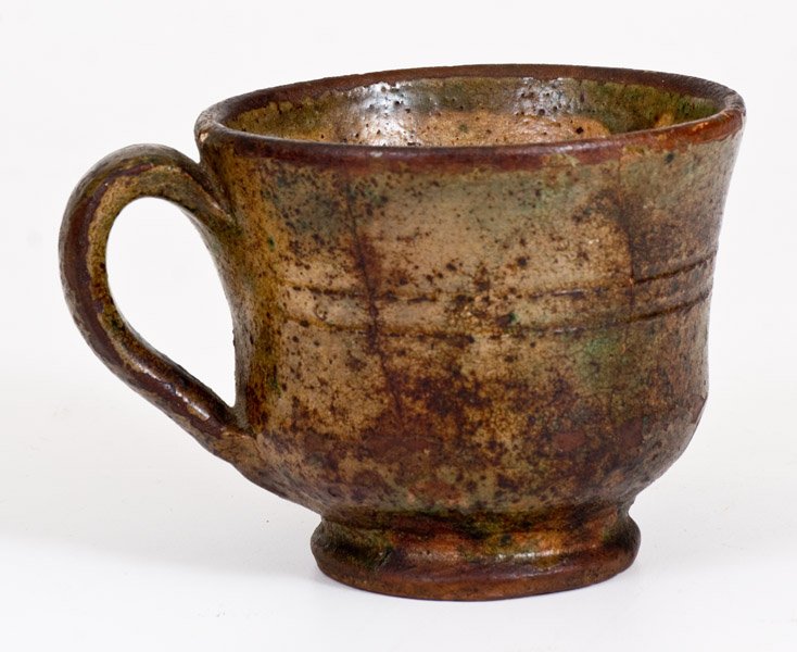 Shenandoah Valley Glazed Redware Mug, att. Anthony W. (1 of 3)