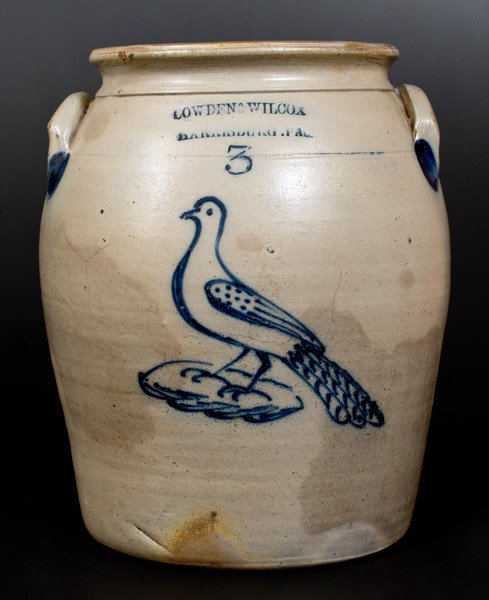 Cowden & Wilcox / Harrisburg, PA Stoneware Bird Crock (1 of 1)